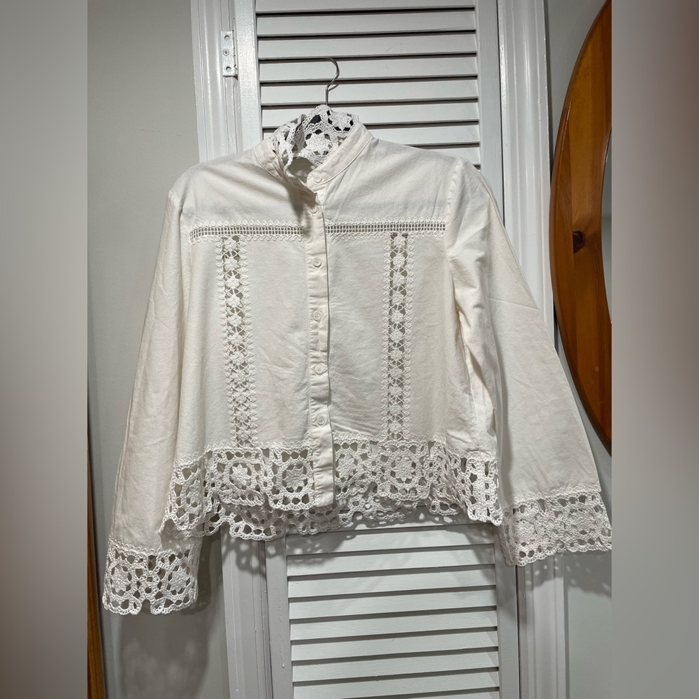 Zara White Lace Shirt